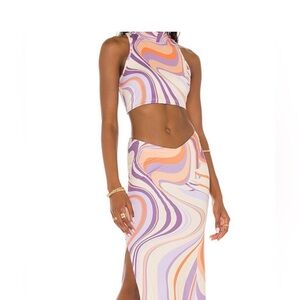 NWT Farai London Multicolor Swirl Skirt Set